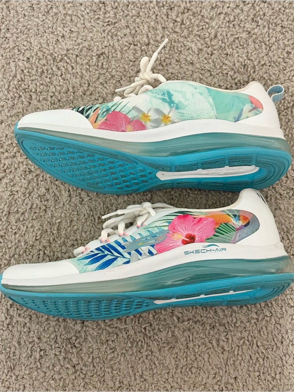 Skechers Memory Foam Tropical Print Sneakers - Picture 5 of 7